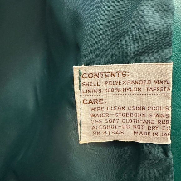 Vintage high quality faux leather in green size Medium Japanese made. - Picture 6 of 12